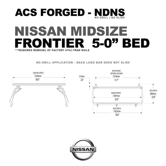 Nissan Frontier 5' ft. Bed | Nissan Frontier ACS FORGED 5' ft. Bed - Leitner Designs