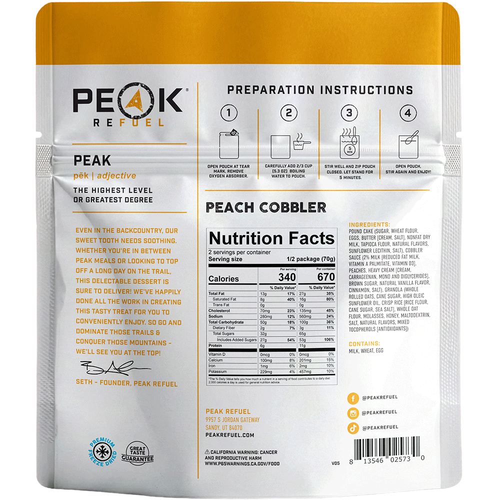 Peak Refuel Peach Cobbler Freeze-Dried Dessert — image 2