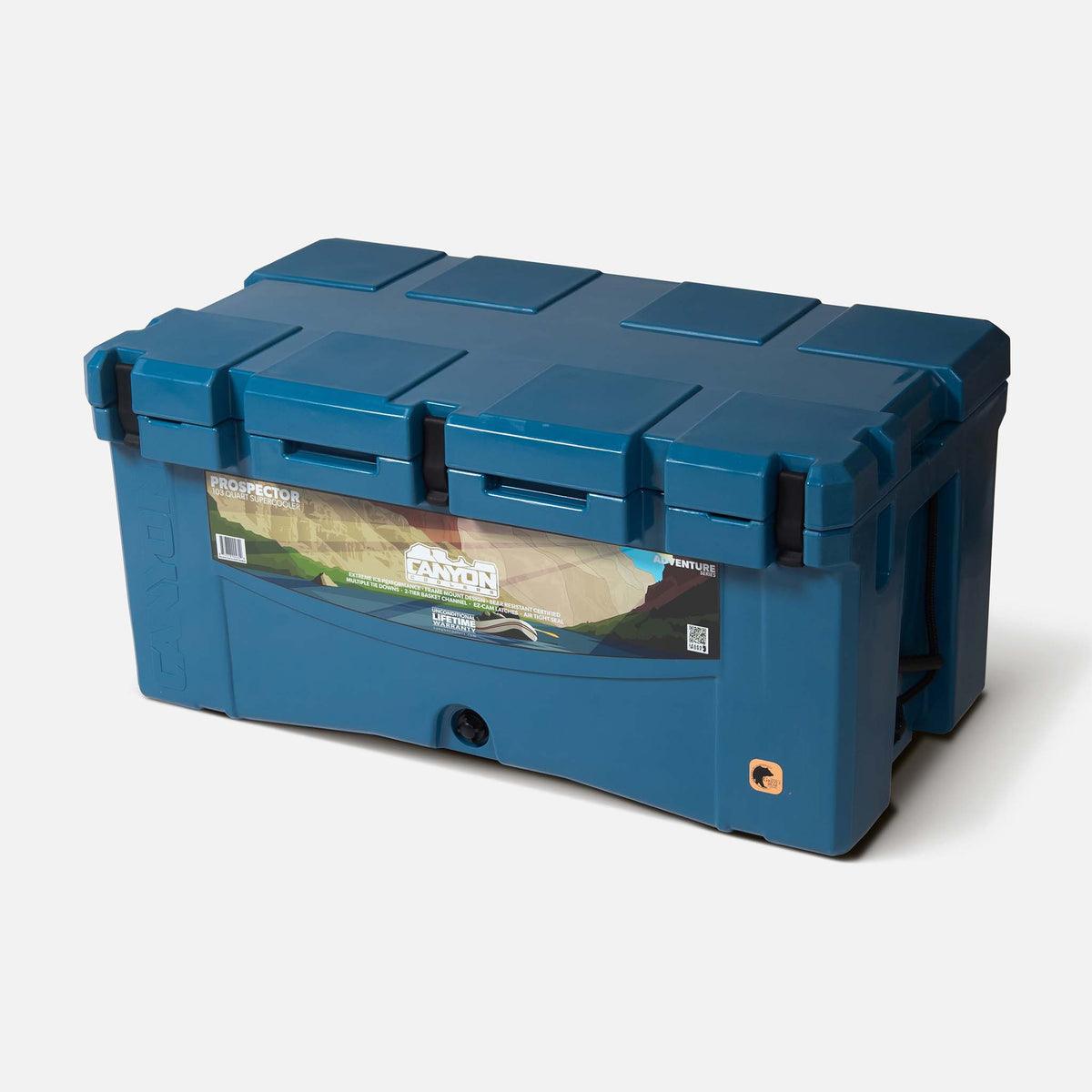 Prospector 103 Quart Cooler Azure Blue Multi-day Prospector103AB_PerspectiveClosed