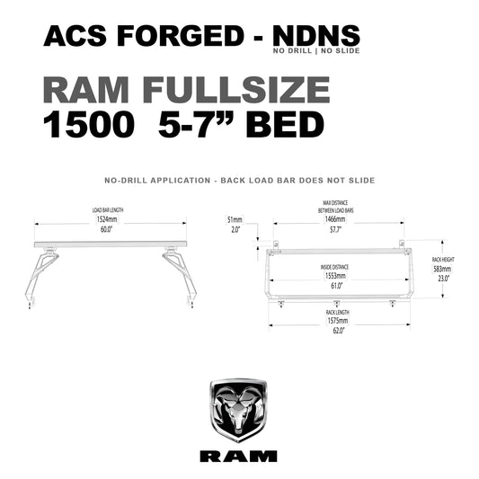 Ram 1500 5'7" ft. Bed | Ram 1500 ACS FORGED 5'7" ft. Bed - Leitner Designs