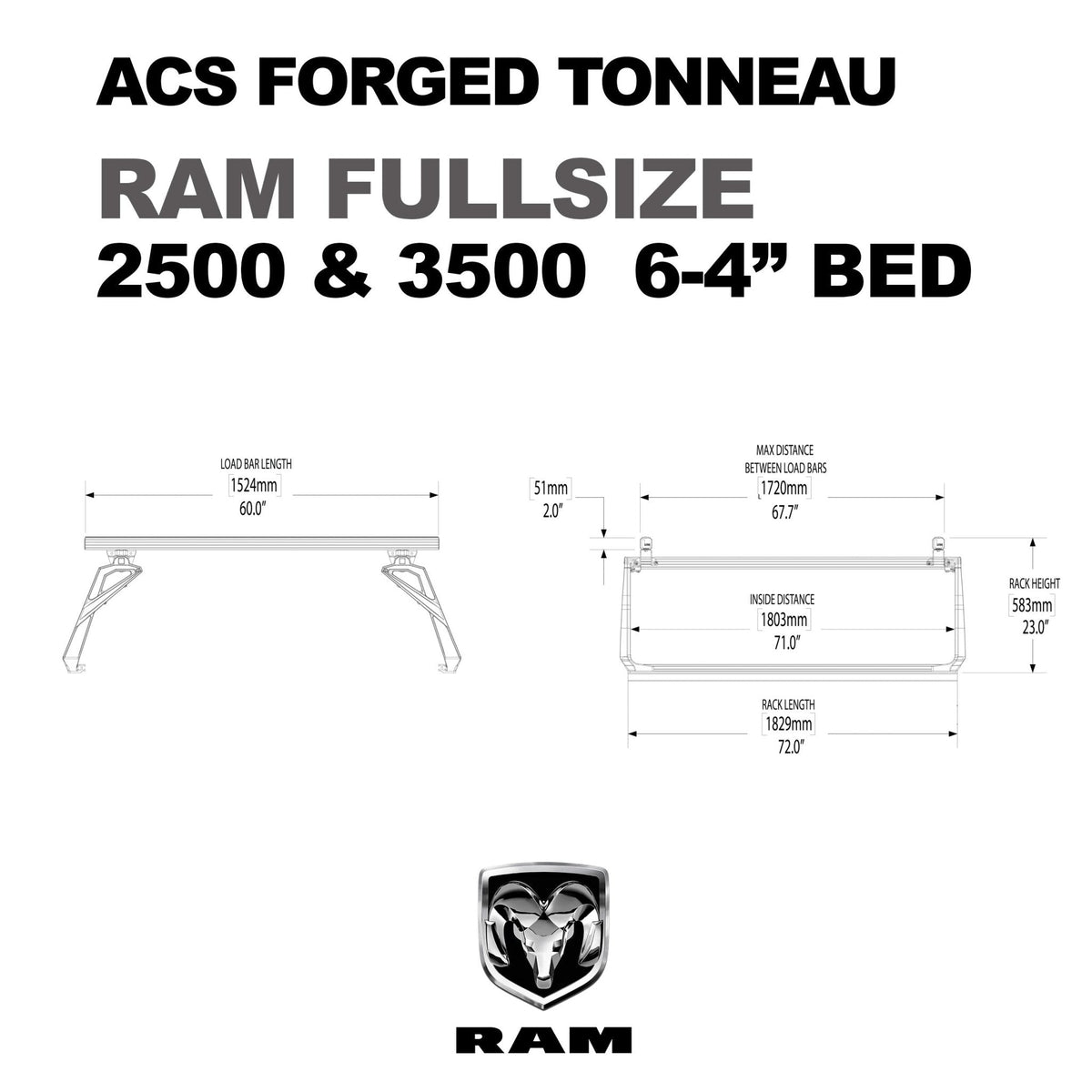 Ram 2500 6'4" ft. Bed | Ram 2500 ACS FORGED 6'4" ft. Bed - Leitner Designs