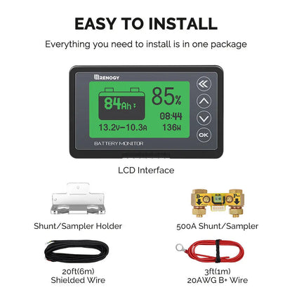 500A Battery Monitor With Shunt Renogy