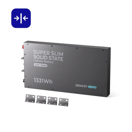 REGO - 12V 104Ah Super Slim Solid State Lithium Iron Phosphate Battery Renogy