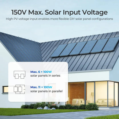 Rover Lite 12V/ 24V/ 36V/ 48V 60A MPPT Solar Charge Controller Renogy_150V Max. Solar Input Voltage