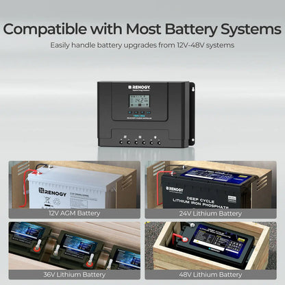 Rover Lite 12V/ 24V/ 36V/ 48V 60A MPPT Solar Charge Controller Renogy_Compatible with Most Battery Systems