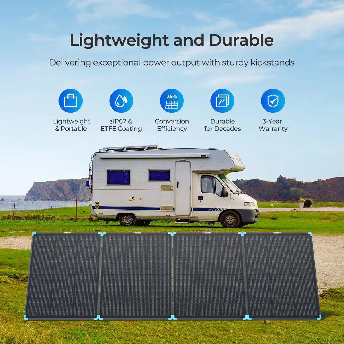 Solar Suitcase N-Type 300W 100W Lightweight Portable Solar Panel Renogy