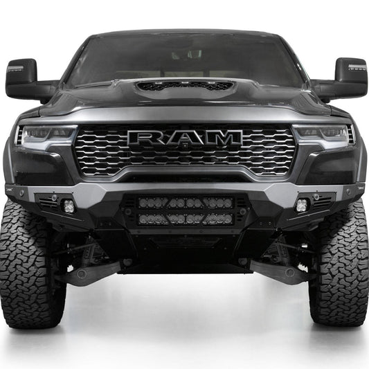 Addictive Desert Designs Bomber Front Bumper for 2025 Ram 1500 RHO with 20-Inch Light Bar Mounts — image 1