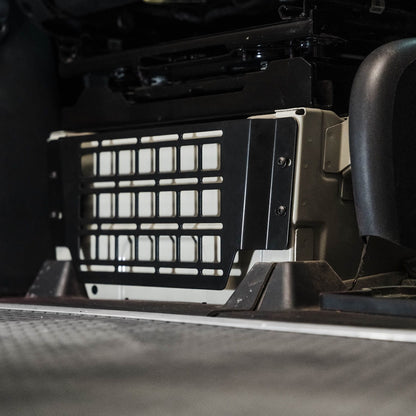 Sprinter Seat Base Molle Panel installed with removable screws
