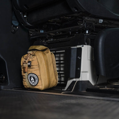 Sprinter Seat Base Molle Panel with First-Aid Molle Pouch attached