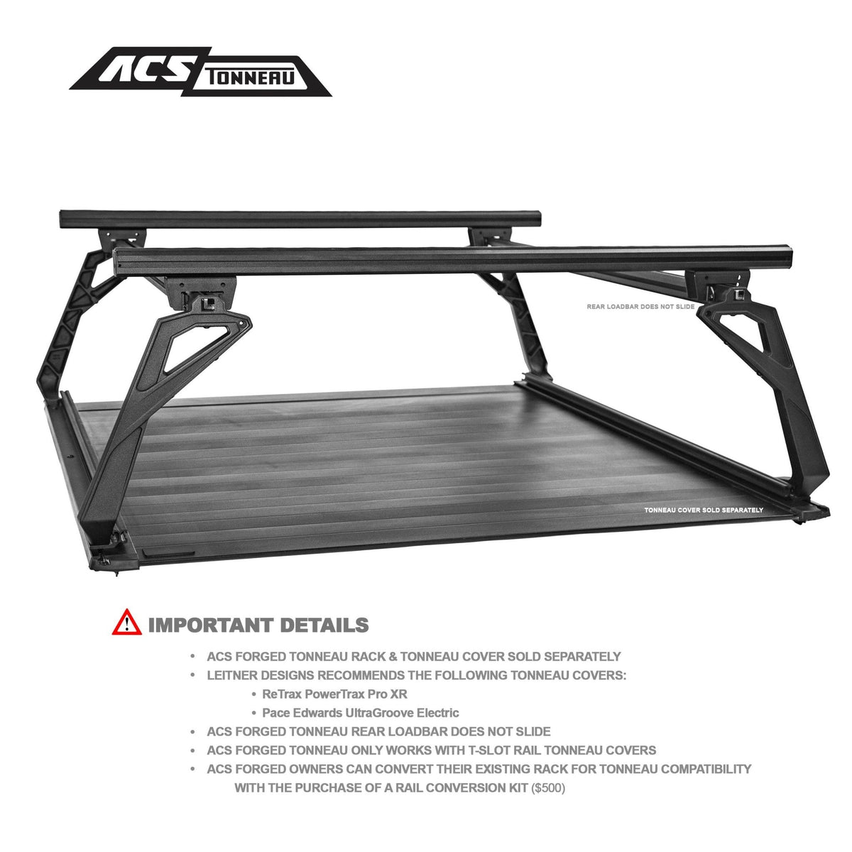 Leitner Designs ACS FORGED Tonneau rack for Jeep Gladiator, detail view 4