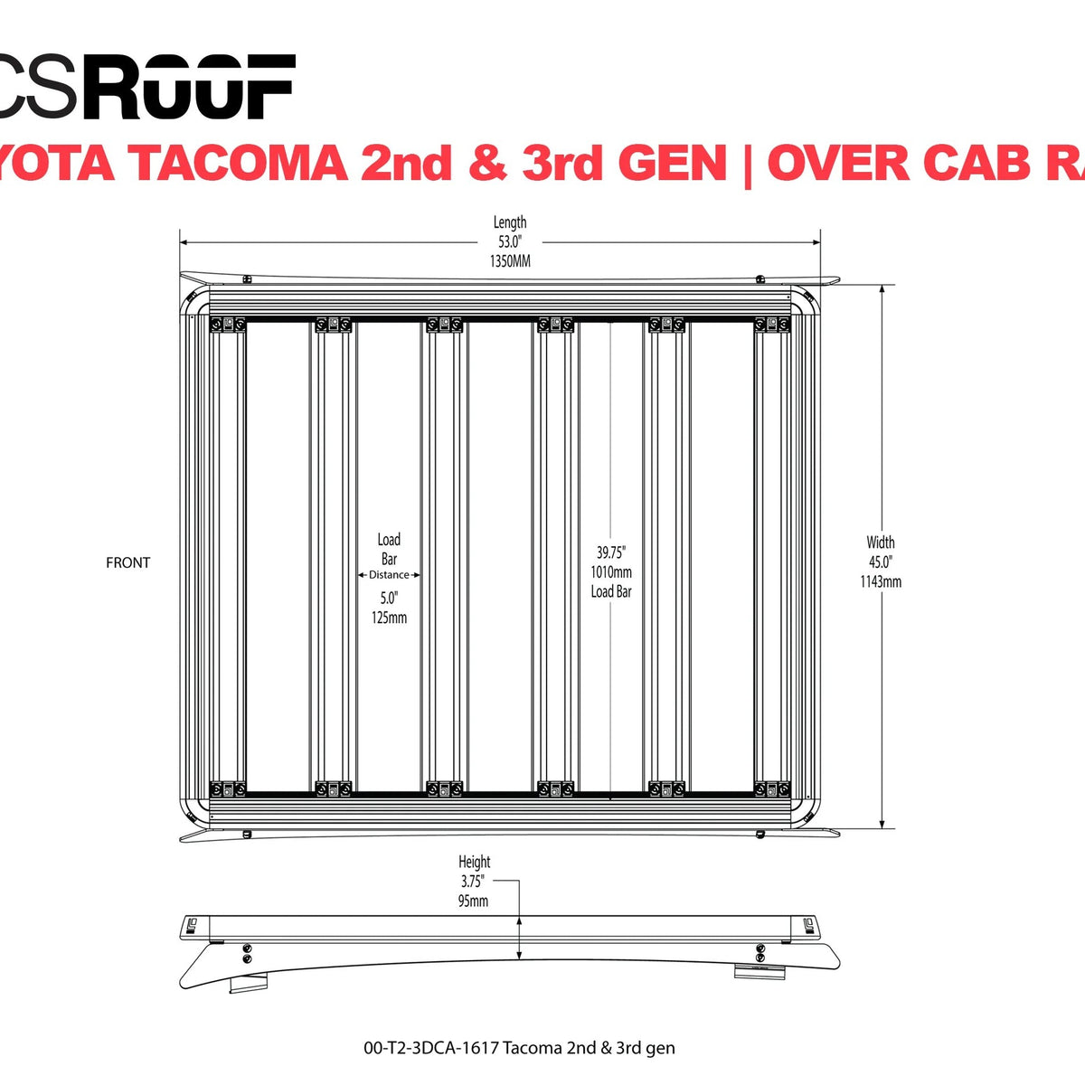 ACS ROOF | Over Cab Platform Rack for TOYOTA TACOMA GEN 2&3 - Leitner Designs