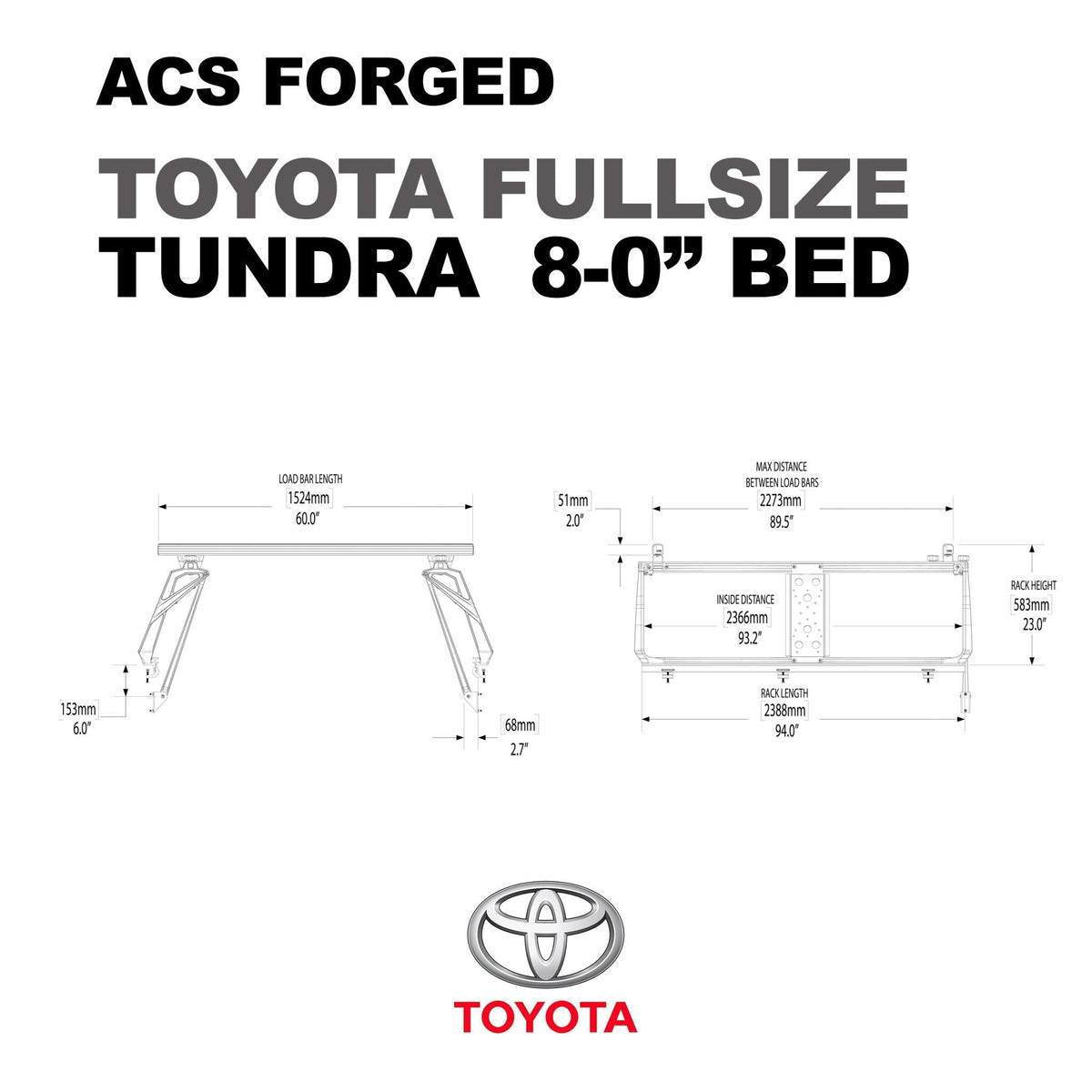 Toyota Tundra 8' ft. Bed | Toyota Tundra ACS FORGED 8' ft. Bed - Leitner Designs