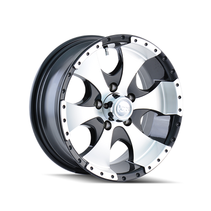 ION 136 Trailer Wheel 15x6 Gloss Black Machined — image 1