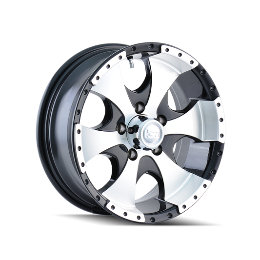 ION 136 Trailer Wheel 15x6 Gloss Black Machined — image 1