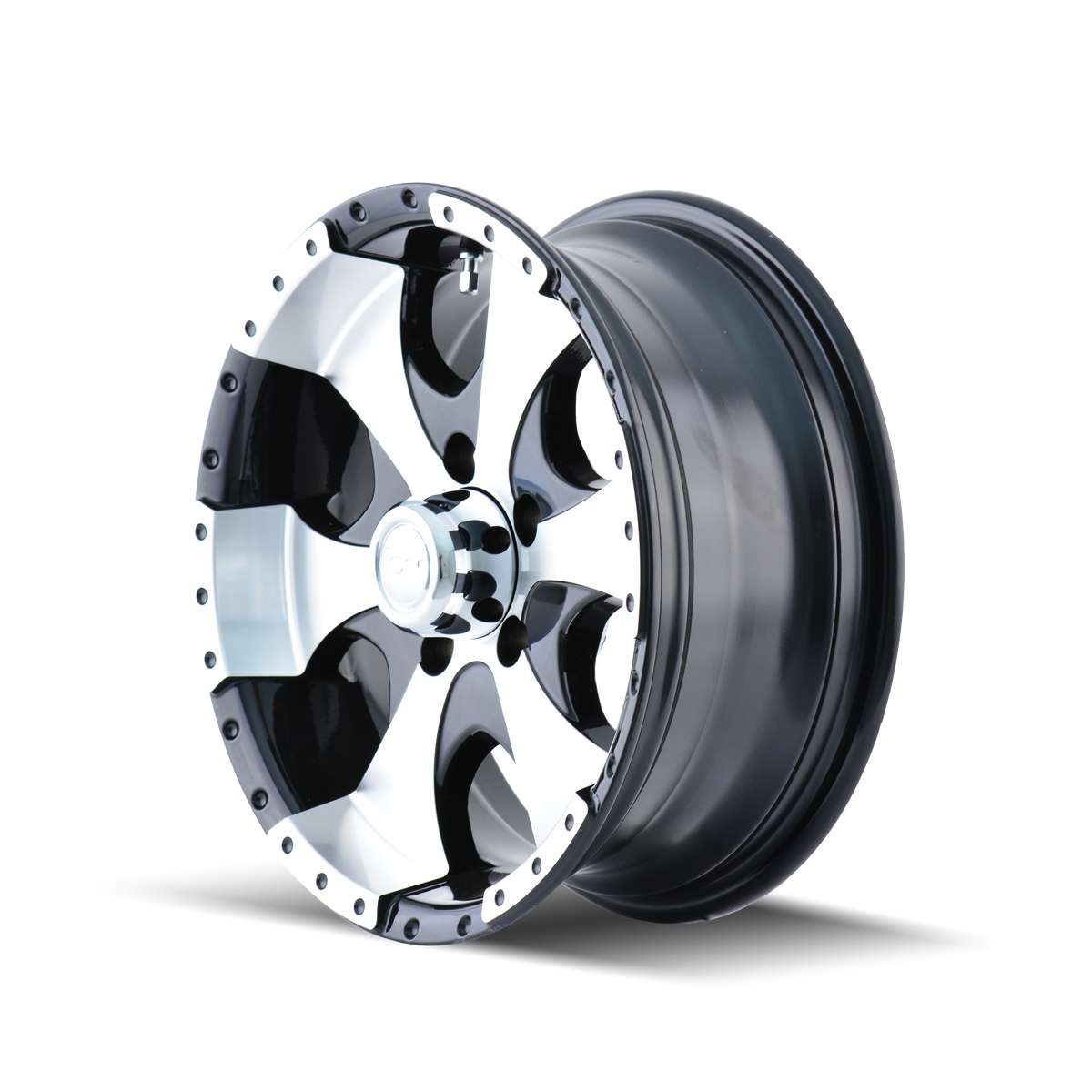 ION 136 Trailer Wheel 15x6 Gloss Black Machined — image 2