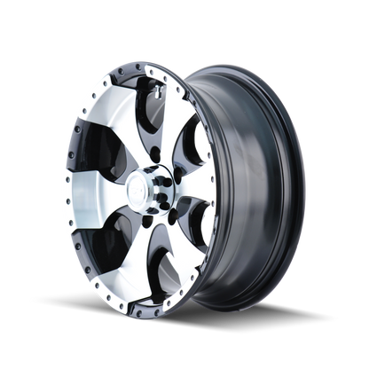 ION 136 Trailer Wheel 15x6 Gloss Black Machined — image 2