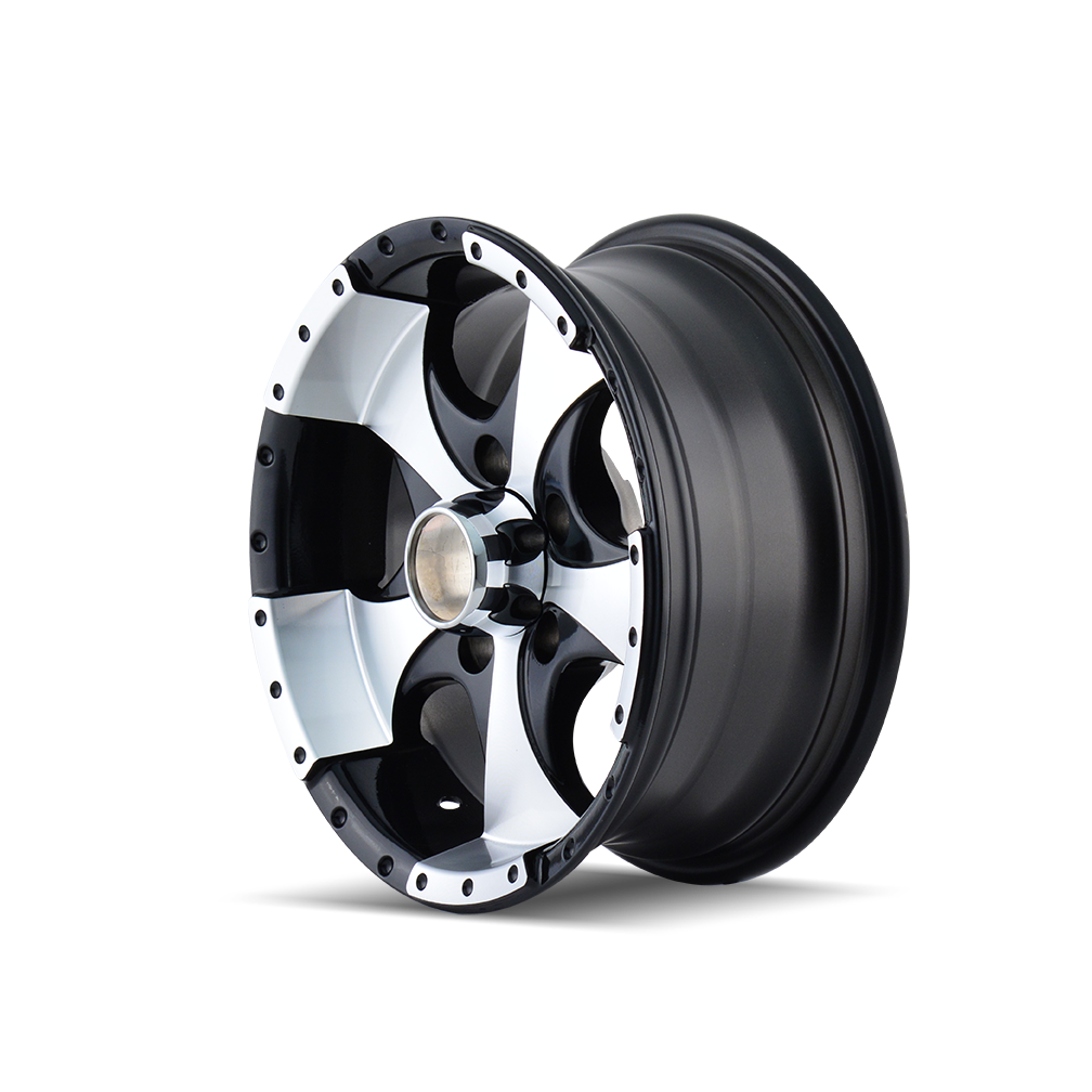 ION 136 Trailer Wheel 15x6 Gloss Black Machined — image 4