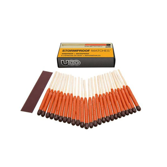 UCO Stormproof Matches for emergency preparedness kits, waterproof and windproof matches ideal for hurricane supplies, tornado preparedness, and off-grid survival