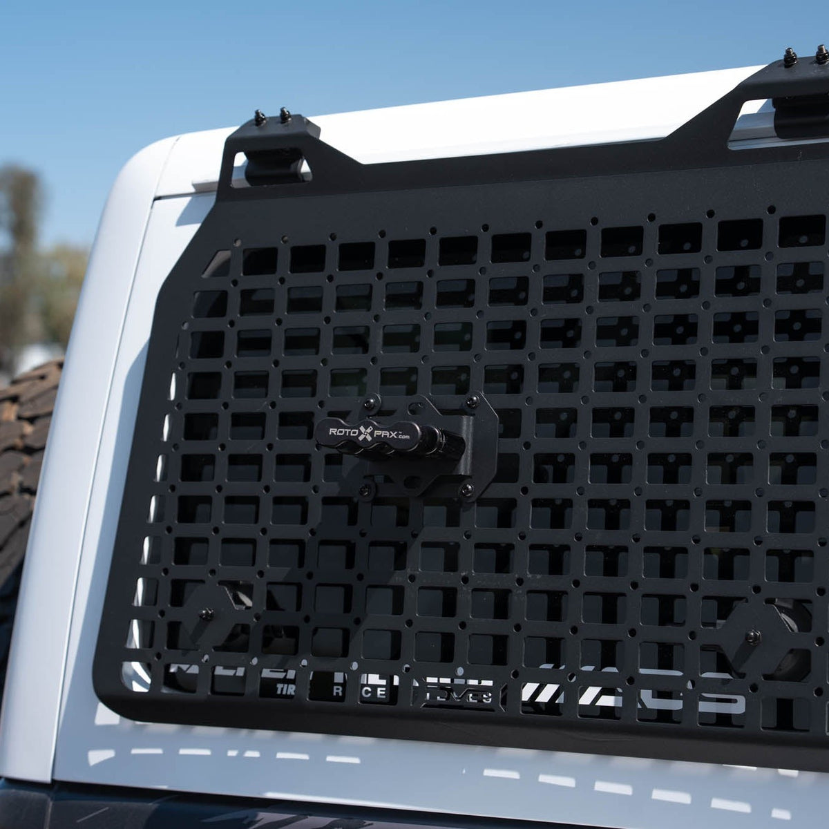 Universal Molle Panel Rotopax Mount installed on Jeep molle panel