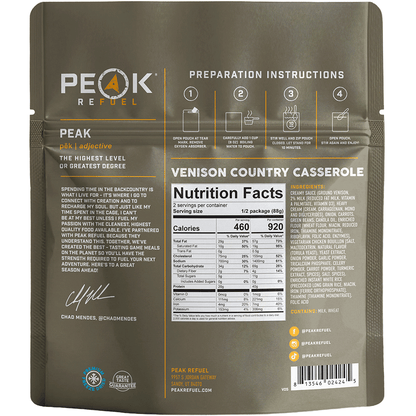 Peak Refuel Venison Country Casserole Freeze-Dried Meal — image 2
