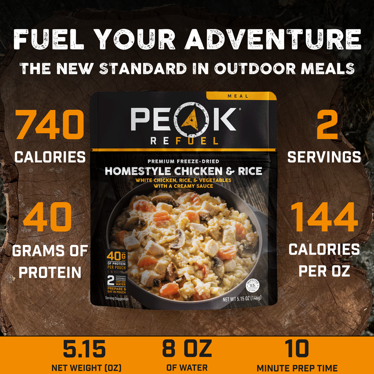Peak Refuel Homestyle Chicken & Rice Freeze-Dried Meal — image 3