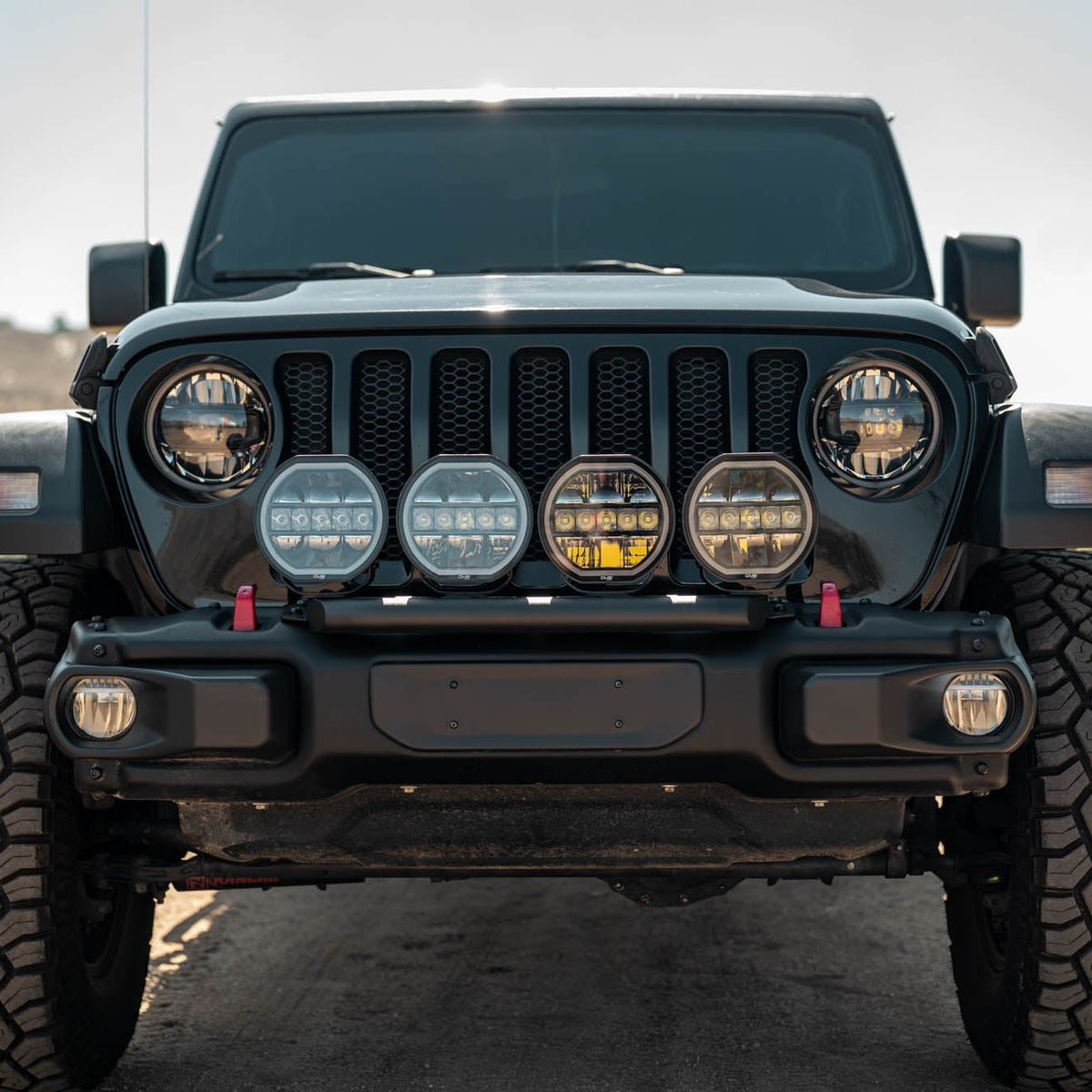 DV8 Offroad Wrangler JL Push Bar for Mopar Rubicon Steel Bumper — image 6
