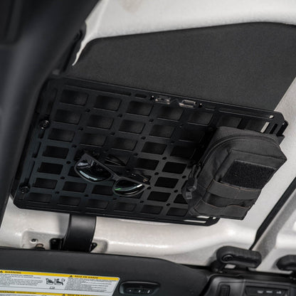 Jeep Wrangler JL Roof Mounts with 15” x 12” Molle Panel installed