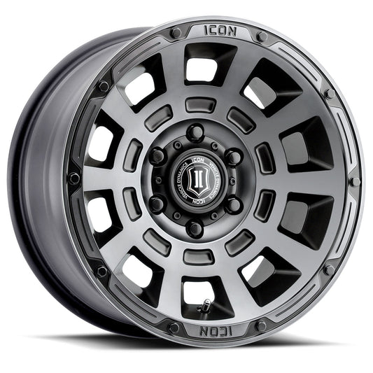 ICON Alloys Thrust 17x8.5 6x5.5 0mm Smoked Satin Black Wheel — image 1