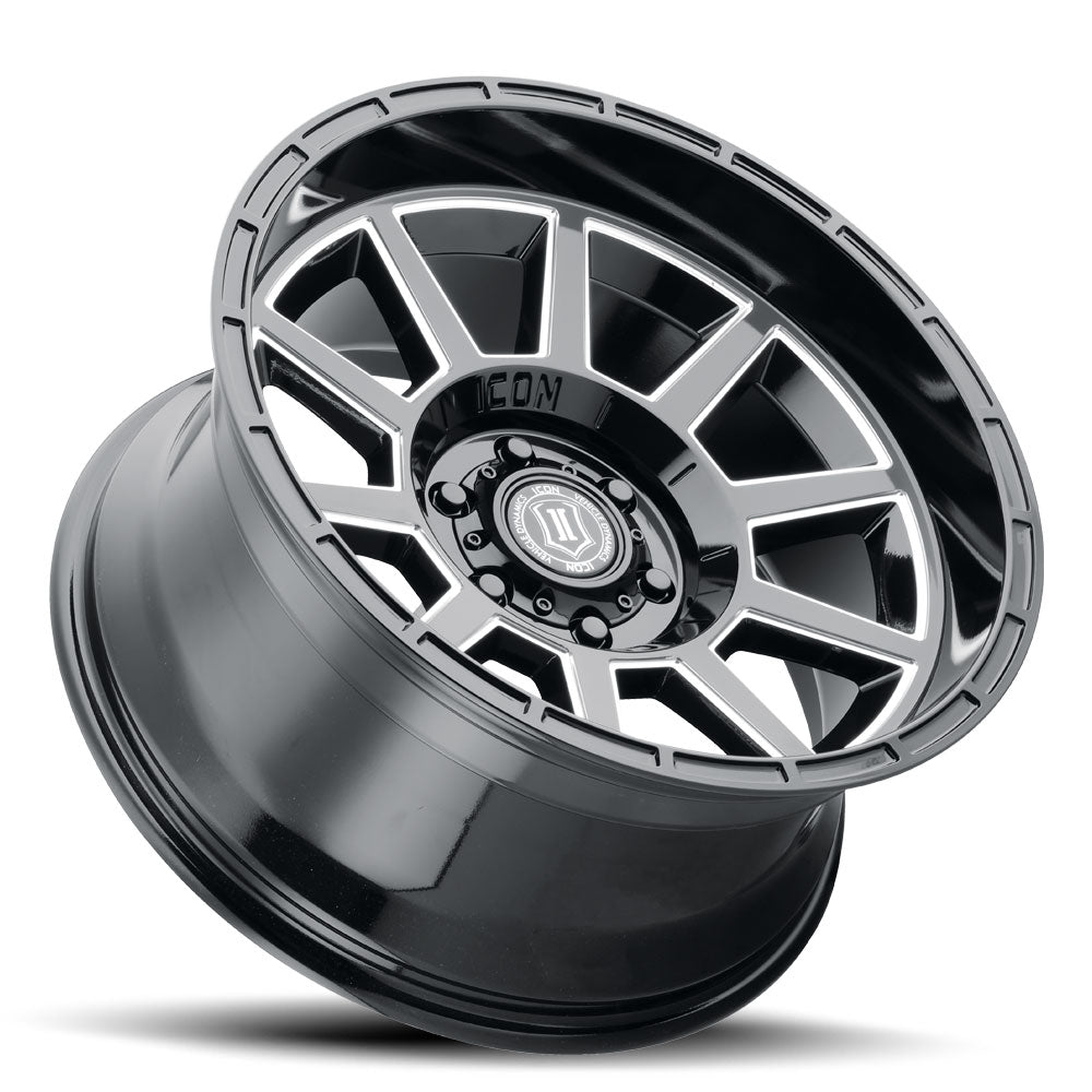 ICON Alloys Recoil 20x10 5x150 -24mm Gloss Black Milled Windows Wheel — image 3