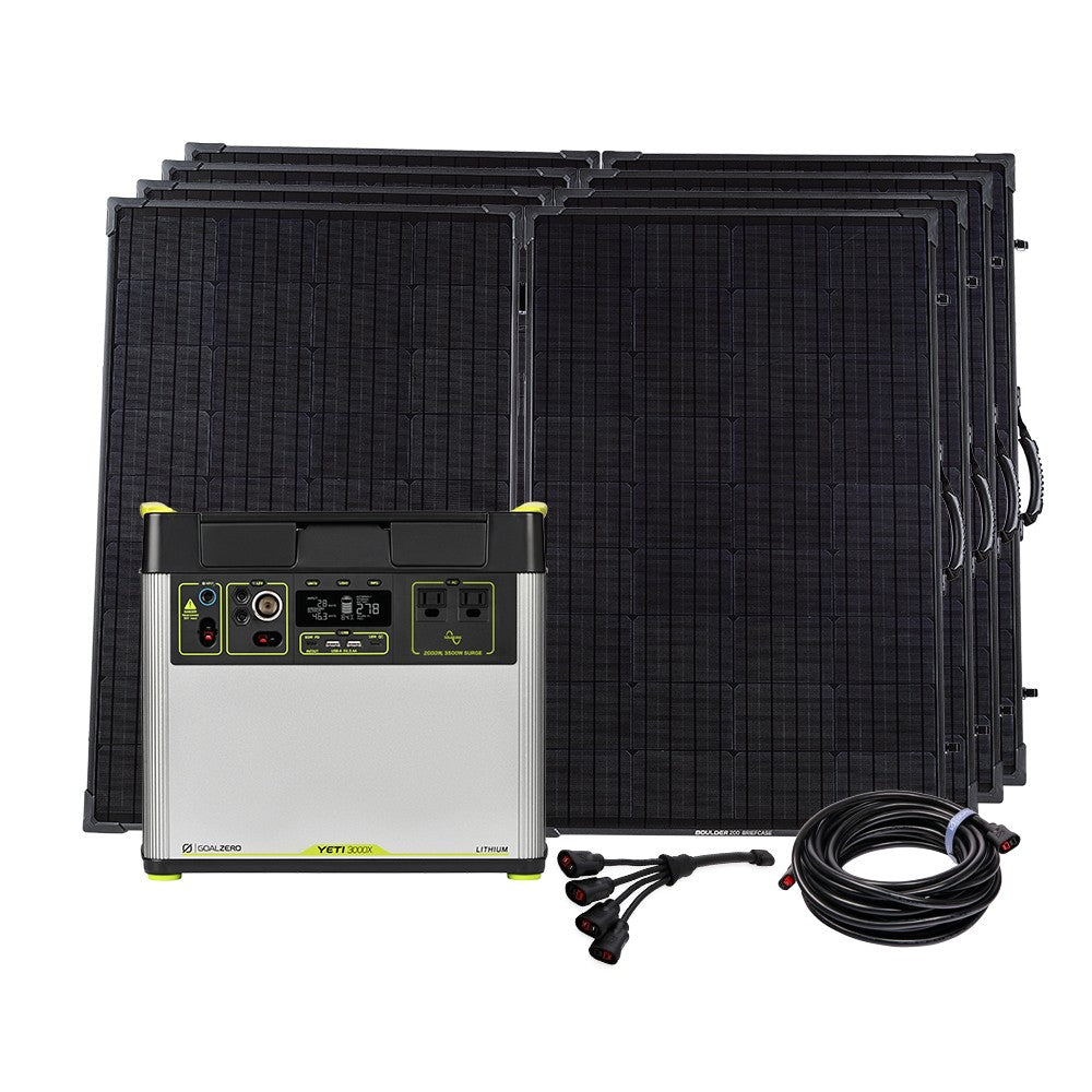 Goal Zero Yeti 3000X Power Station with Four Boulder 200 Solar Panel Briefcases — image 1