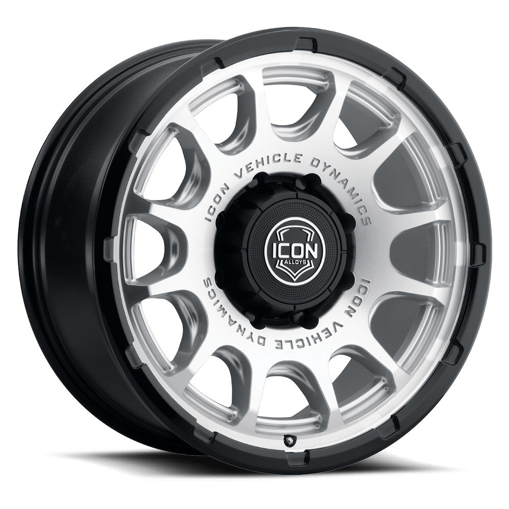 ICON Alloys Rancho 20x9 8x170 +6mm Silver Machined Gloss Black Lip Wheel — image 1