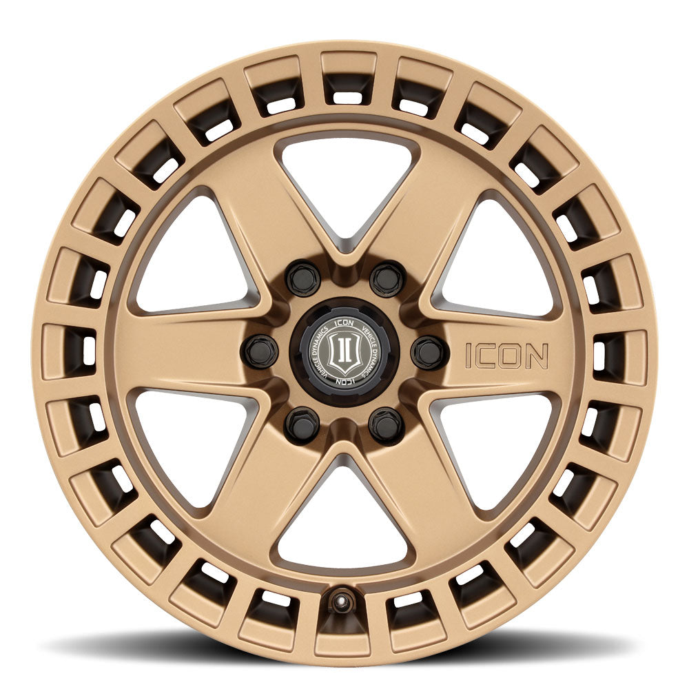 ICON Alloys Raider 17x8.5 6x5.5 0mm Offset Satin Brass Wheel — image 2