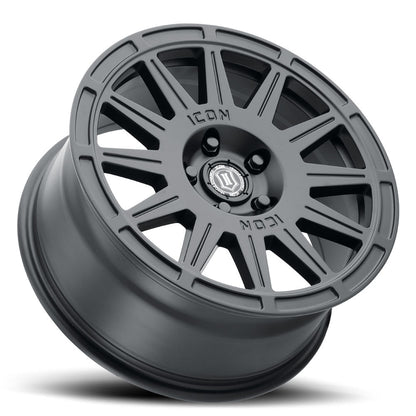 ICON Alloys Ricochet 17x8 5x108 +38mm Satin Black Wheel — image 3