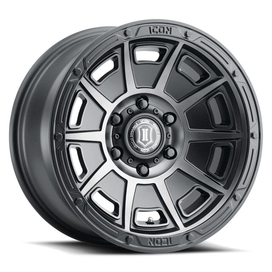 ICON Alloys Victory 17x8.5 5x5 -6mm Smoked Satin Black Wheel — image 1
