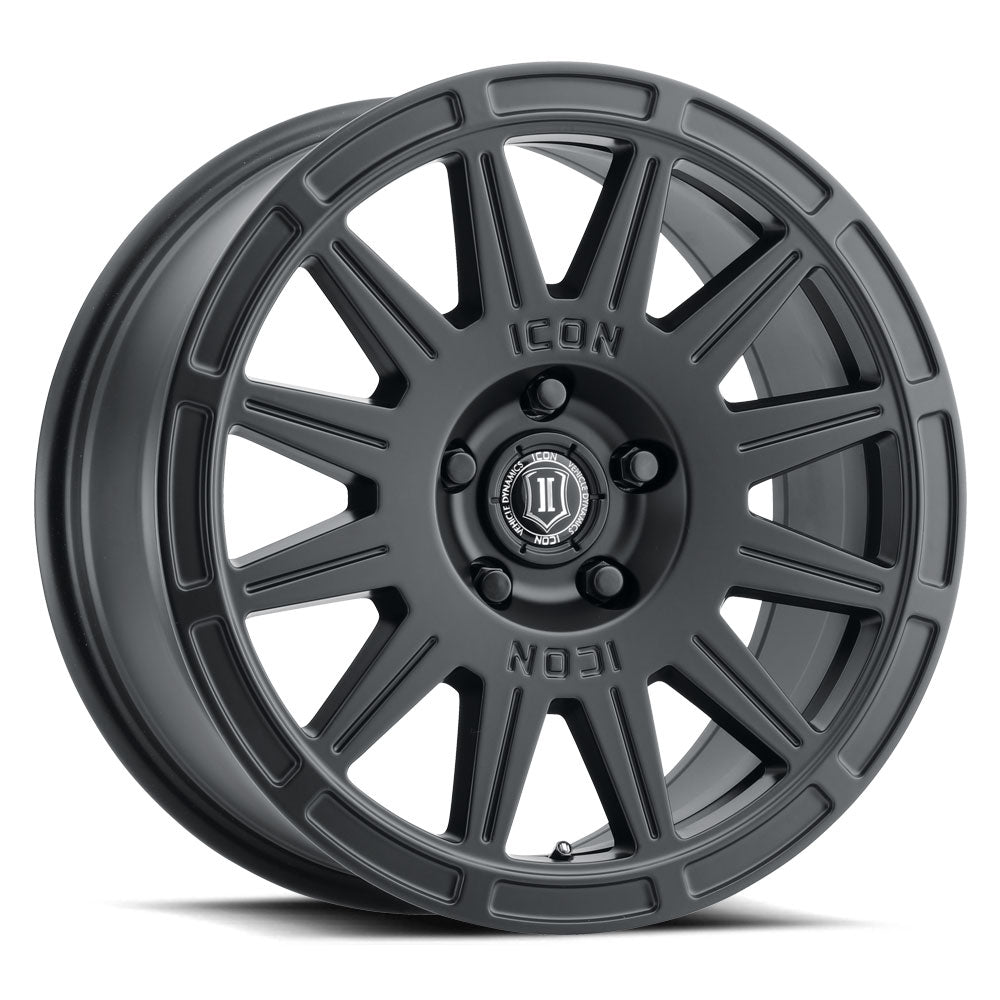 ICON Alloys Ricochet 17x8 5x108 +38mm Satin Black Wheel — image 1