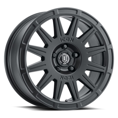 ICON Alloys Ricochet 17x8 5x108 +38mm Satin Black Wheel — image 1