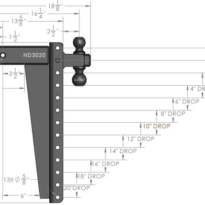 BulletProof Hitches 3.0" Heavy Duty 20" Drop/Rise Hitch — image 4