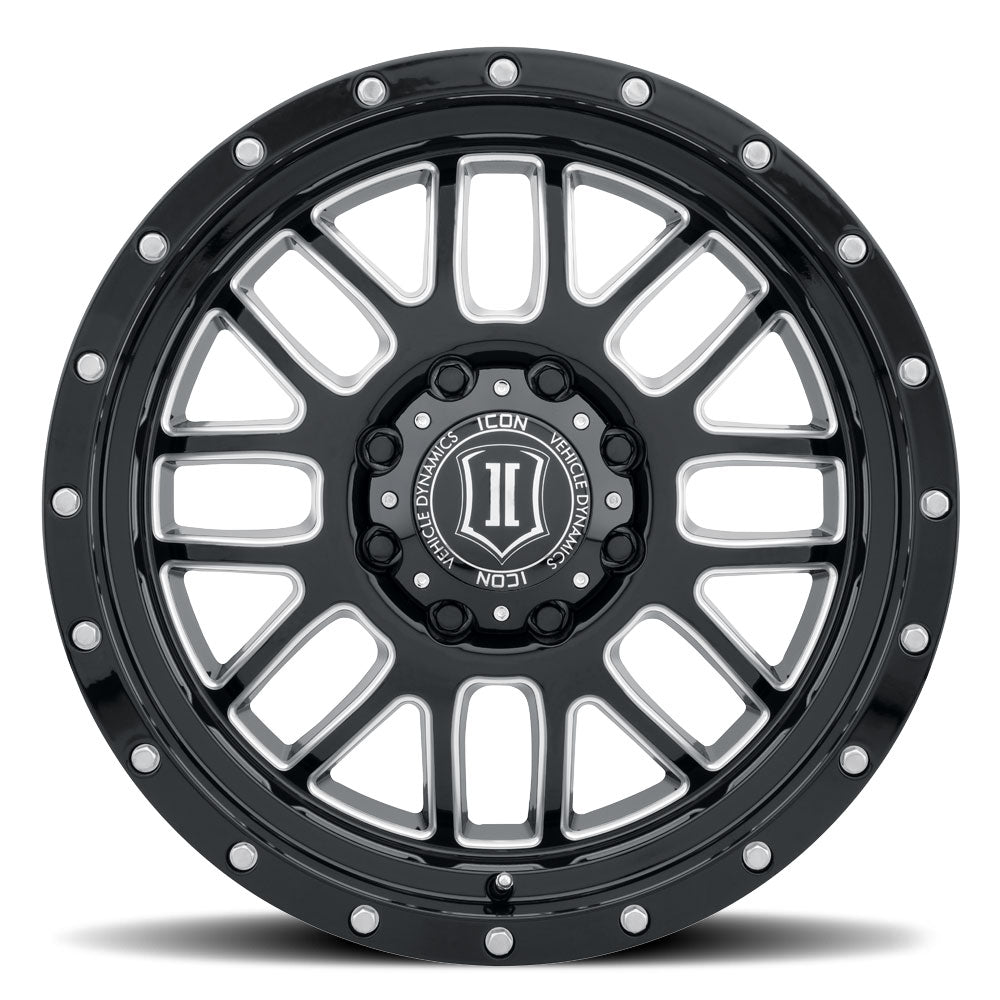 ICON Alloys Alpha 20x9 8x180 +12mm Gloss Black Milled Windows Wheel — image 2