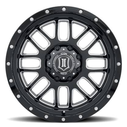 ICON Alloys Alpha 20x9 8x180 +12mm Gloss Black Milled Windows Wheel — image 2