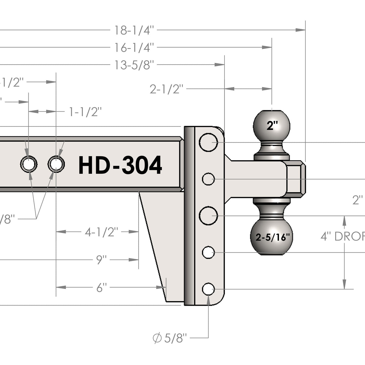 BulletProof Hitches 3.0" Heavy Duty 4" Drop/Rise Adjustable Hitch — image 5