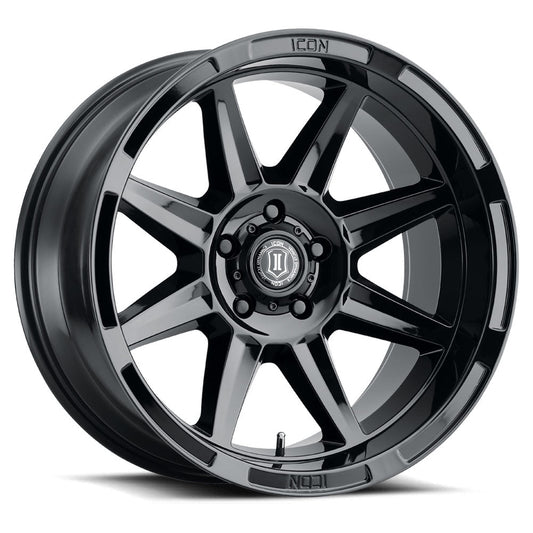 ICON Alloys Bandit 20x10 5x5 -24mm Gloss Black Wheel — image 1