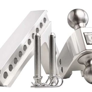 BulletProof Hitches 2-Inch Aluminum Medium Duty 6-Inch Drop Rise Hitch with Stainless Dual Ball — image 4
