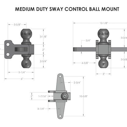 BulletProof Hitches Medium Duty Sway Control Dual Ball Mount — image 4