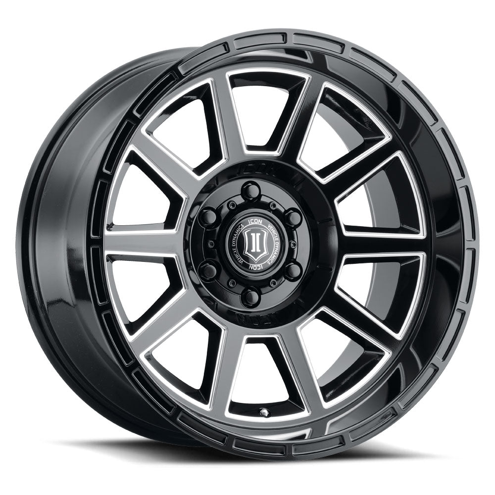 ICON Alloys Recoil 20x10 5x150 -24mm Gloss Black Milled Windows Wheel — image 1