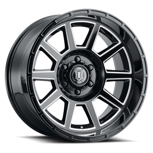 ICON Alloys Recoil 20x10 6x135 -24mm Gloss Black Milled Windows Wheel — image 1