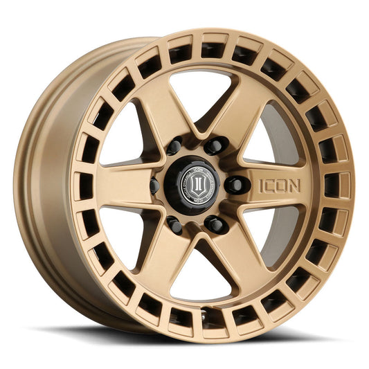 ICON Alloys Raider 17x8.5 6x5.5 0mm Offset Satin Brass Wheel — image 1