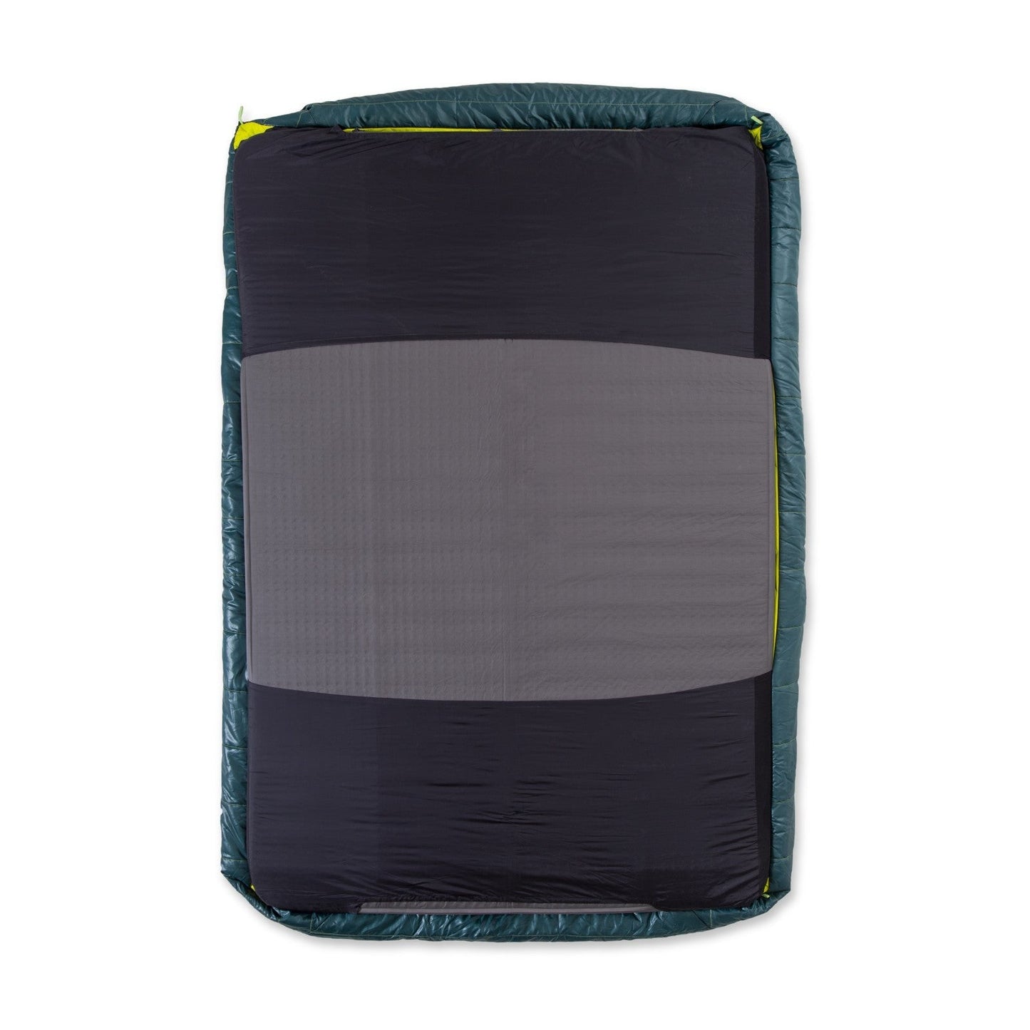 The NEMO Equipment Jazz™ Double Synthetic Sleeping Bag features dark and light gray panels in a rectangular shape, displayed laid flat on a white background.