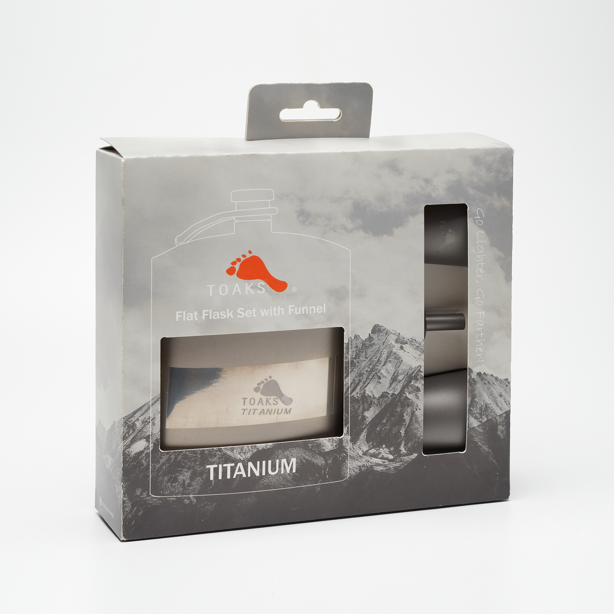 TOAKS Titanium Flat Flask Set with Shot Glasses and Funnel — image 5