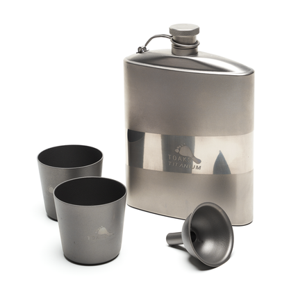 TOAKS Titanium Flat Flask Set with Shot Glasses and Funnel — image 1