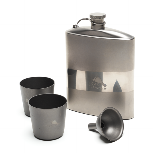 TOAKS Titanium Flat Flask Set with Shot Glasses and Funnel — image 1